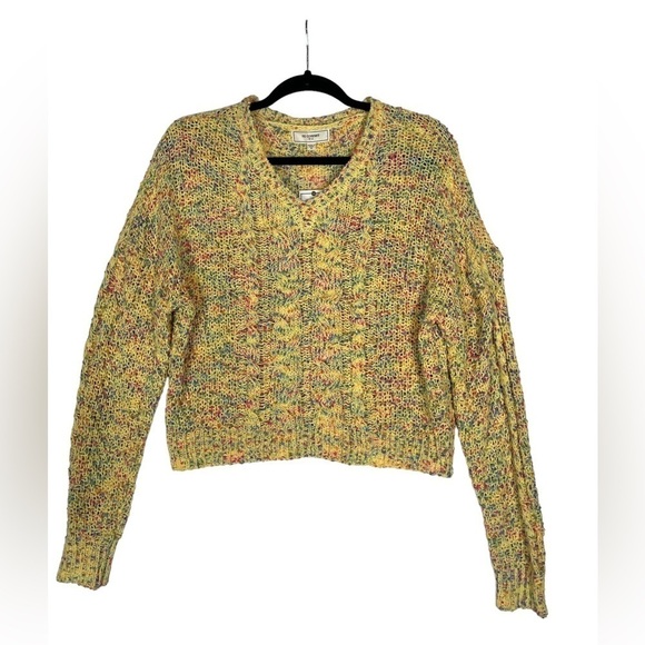 No Comment LA/NY Knitted Sweater Women’s Size Multicolored V Neck Cropped- NWT - Picture 1 of 6